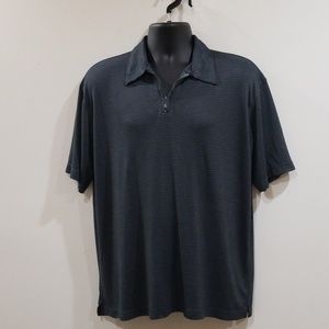 H&H sueded men's black and gray striped shirt